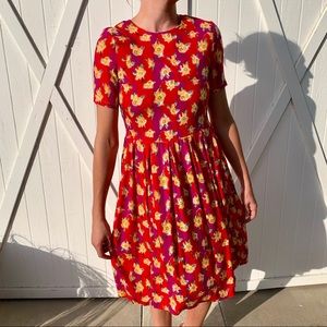 Red floral dress
